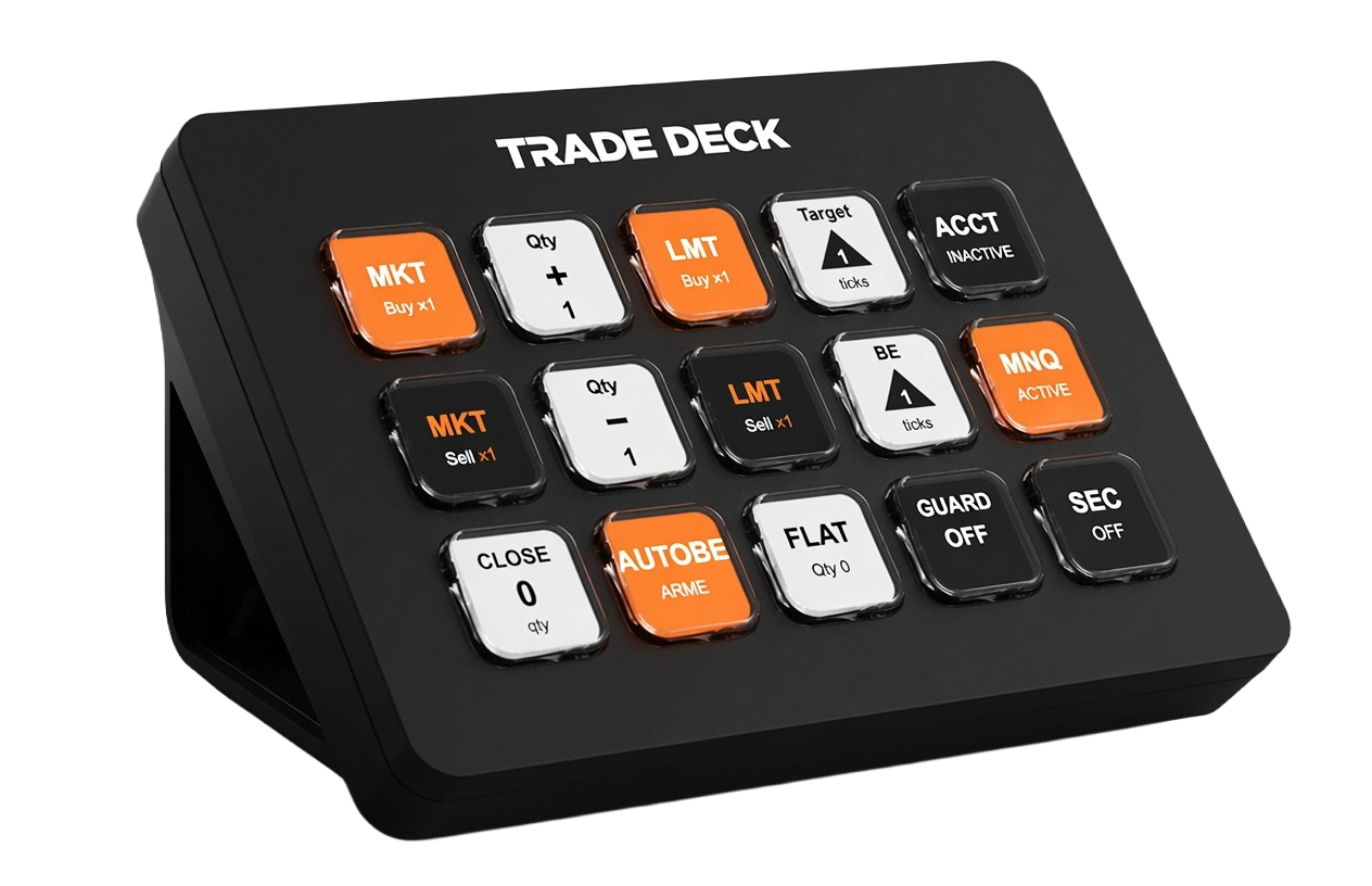 TradeDeck, surface de trading à quinze touches pour NinjaTrader 8